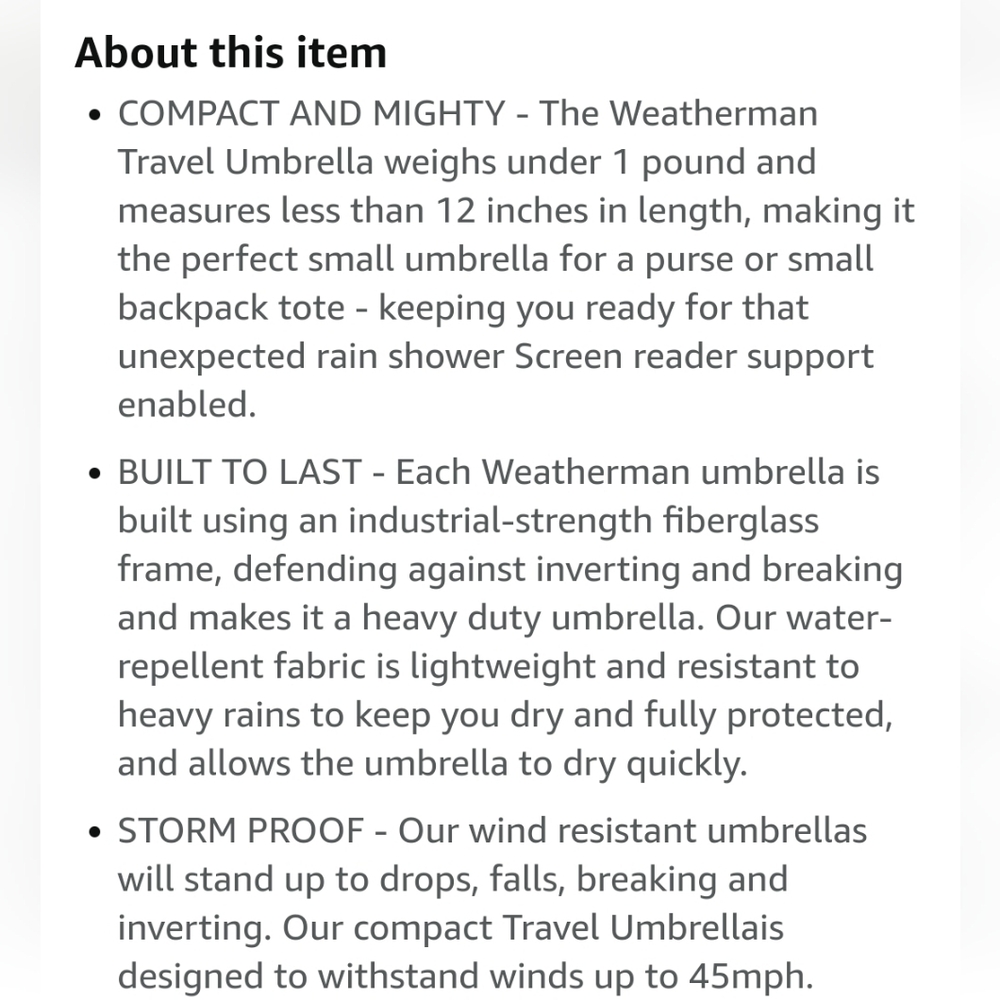 NEW NYU Weatherman Travel Umbrella NYU New York University Bobcat Collegiate - Picture 9 of 11